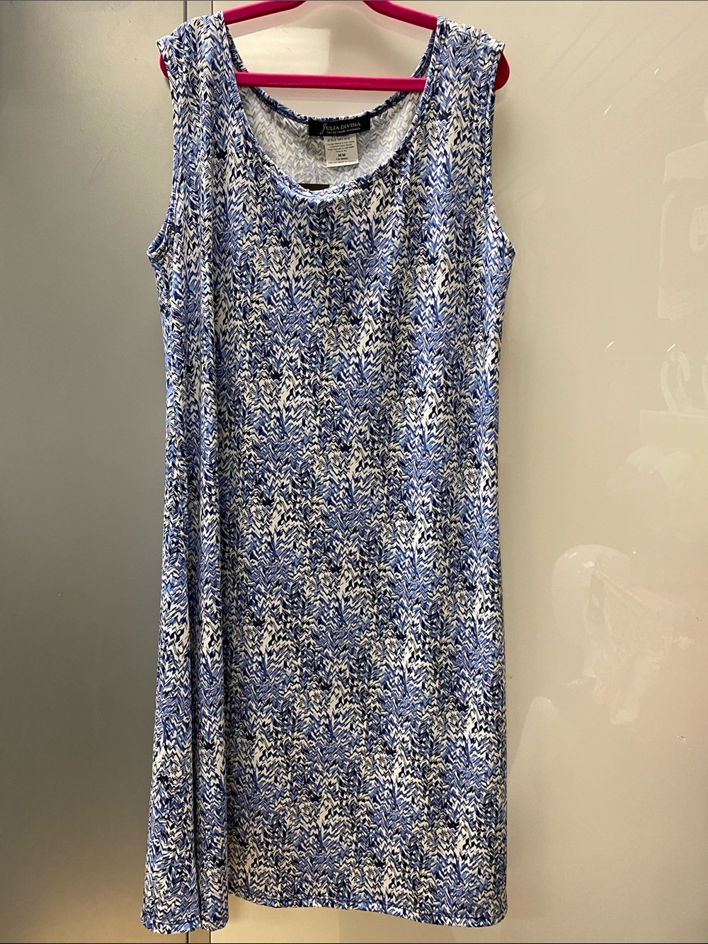 Blue and White Sleeveless Dress